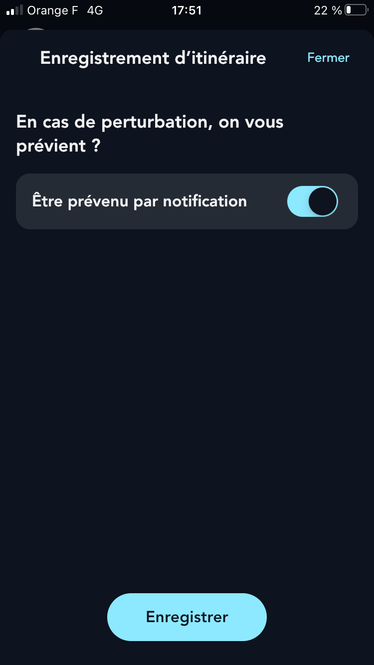 Activation alerte